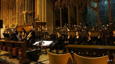 Photo of St Mary's church with choir for GameCity
