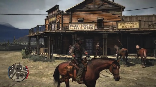Red Dead Redemption screen with radar